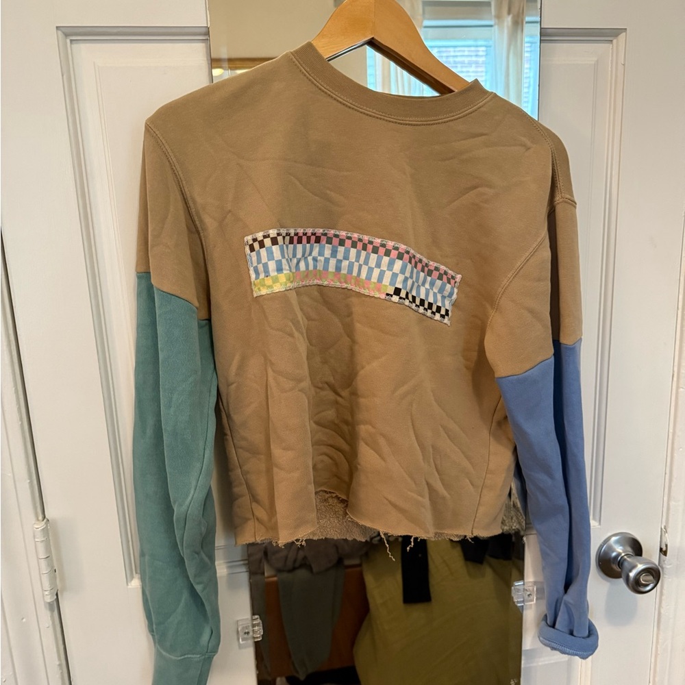Colorblock Cropped Sweatshirt